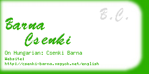 barna csenki business card